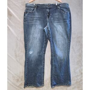 Lane Bryant Disressed Genius Fit Bootcut Jeans Size 28R Minimalist Normcore